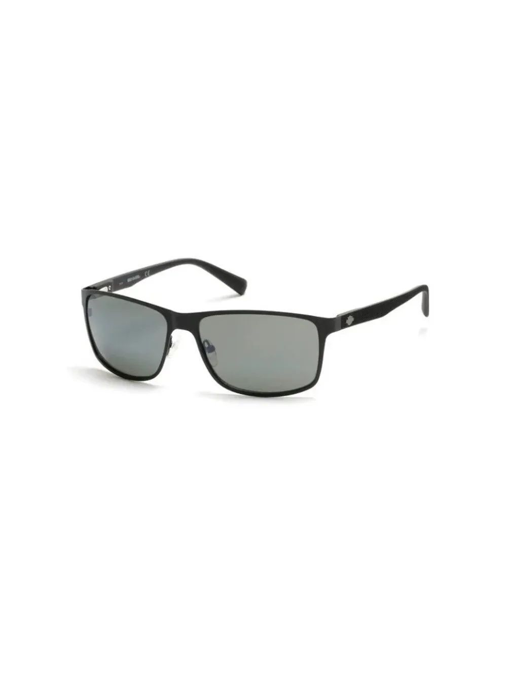 Harley Davidson Men Gunmetal Square Frame Sunglasses with Case